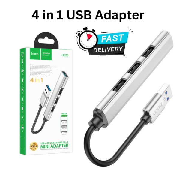 HOCO HB26 4-in-1 USB Adapter – Expand Your Connectivity - Image 2