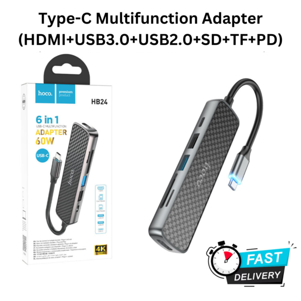 HOCO "HB24 Easy Display Type-C Multifunction Adapter – Ultimate Connectivity S - Image 2