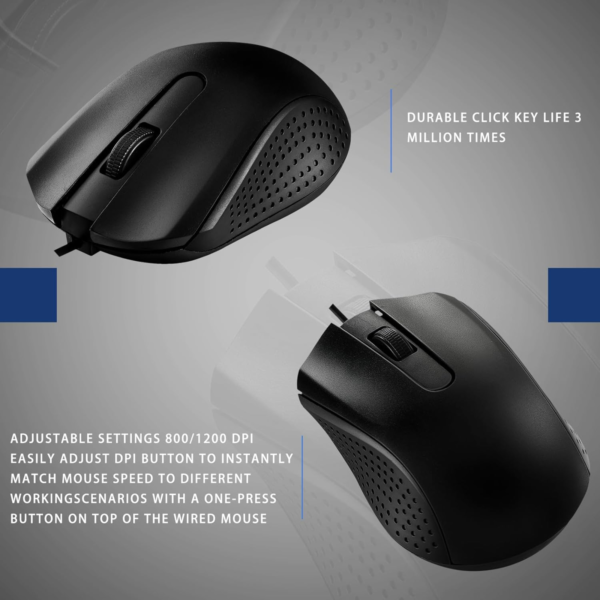 ANG 278 USB Optical Wired Mouse – Smooth, Precise & Ergonomic - Image 3