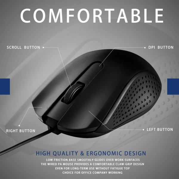 ANG 278 USB Optical Wired Mouse – Smooth, Precise & Ergonomic - Image 4