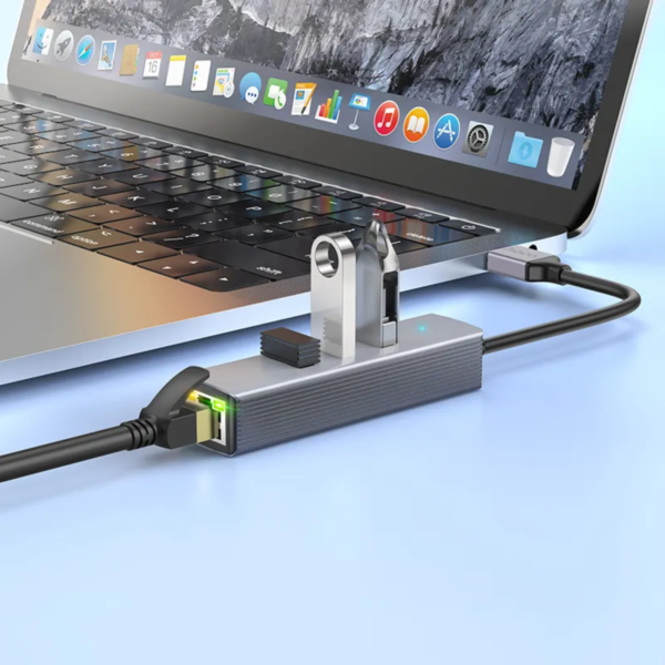 HOCO HB34 Easy Link, Type-C to USB3.0 & Gigabit Ethernet Adapter - Image 5