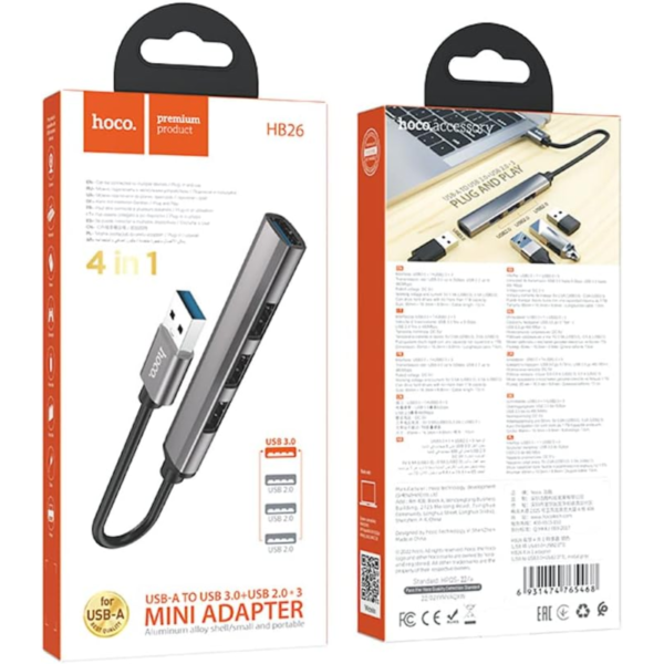 HOCO HB26 4-in-1 USB Adapter – Expand Your Connectivity - Image 6
