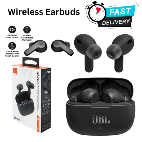 JBL Wave 200TWS True Wireless Earbuds – Deep Bass, Total Freedom