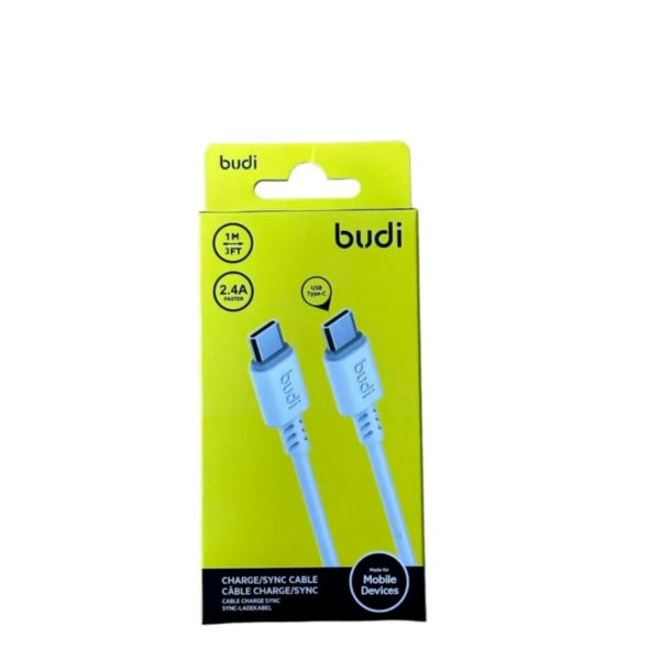 Budi USB-C to USB-C 1M Cable – Fast Charging & Data Sync – Durable & High-Speed
