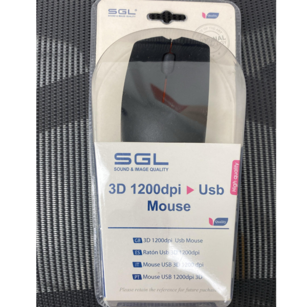 SGL 3D Optical USB Mouse | 1200 DPI | High Precision & Comfort | Wired for PC &