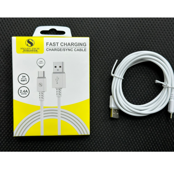 Fast Charging Micro USB Cable 3M – Data Sync, Durable & Tangle-Free | Smart Tech - Image 2