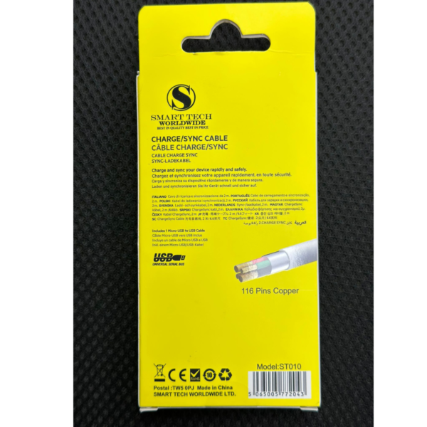 Fast Charging Micro USB Cable 3M – Data Sync, Durable & Tangle-Free | Smart Tech - Image 3