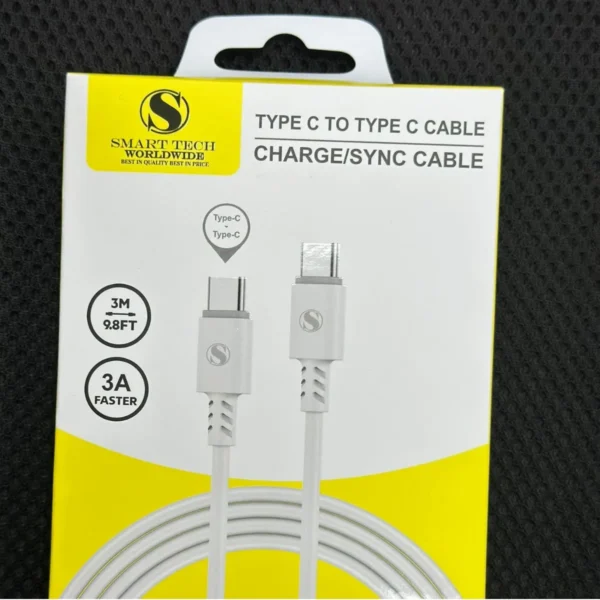 USB-C to USB-C Charge & Sync Cable – High-Quality, Fast Charging, and Data Trans