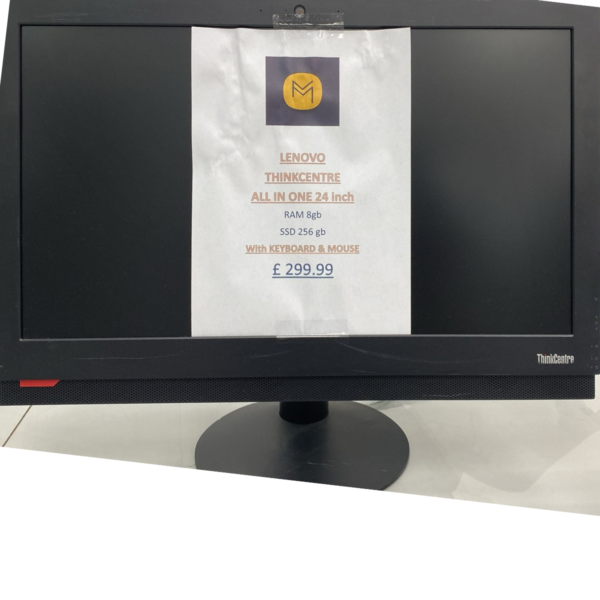 Lenovo ThinkCentre 24" All-in-One PC | 8GB RAM | 256GB SSD | Keyboard & Mouse |