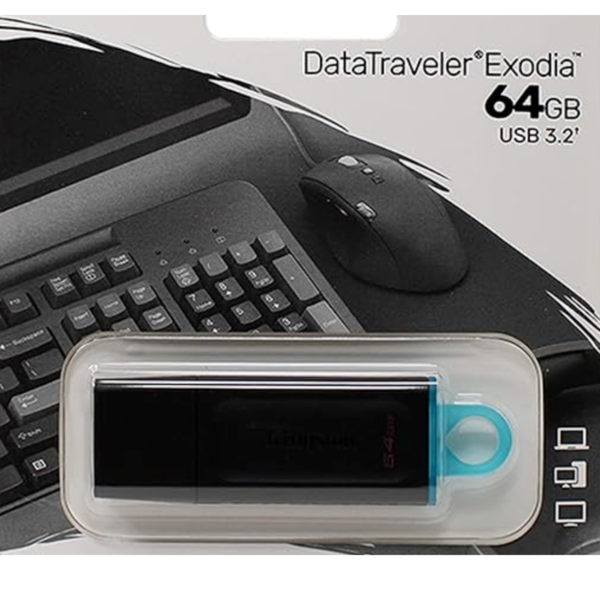 Kingston DataTraveler Exodia 64GB USB 3.2 Flash Drive – High-Speed, Durable